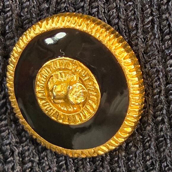 St. John Collection Navy Knit Jacket Women’s Size 10 Gold Button Zip Front USA - Picture 14 of 16